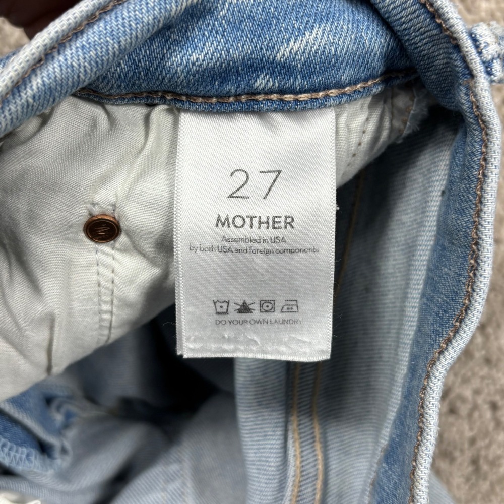 Mother The Weekender Fray California Cruiser Flare Jeans Light Wash 27 High Rise - Picture 7 of 10